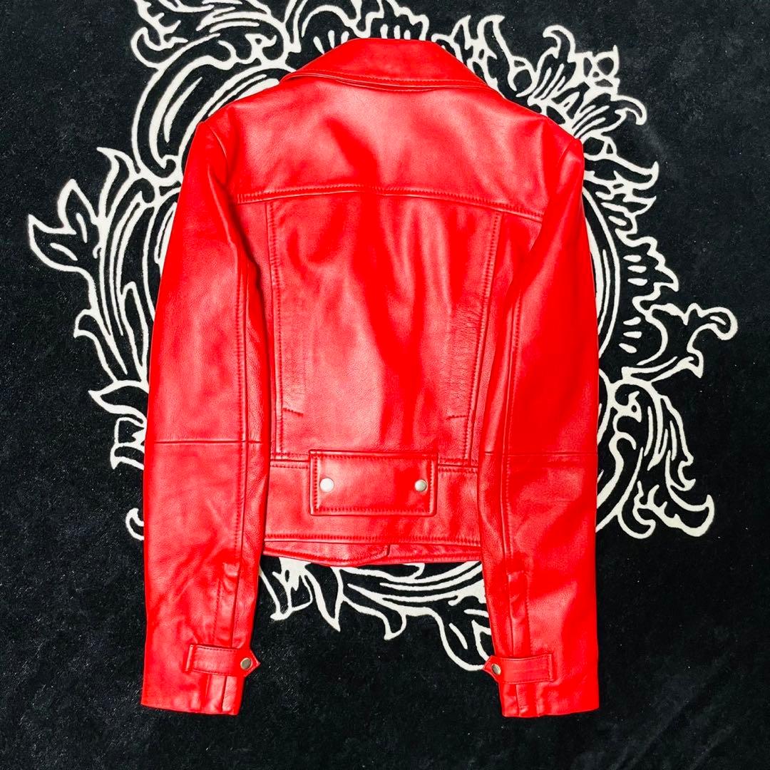【新品未使用】PINKO レザージャケット レッド レディース　タグ付き 38