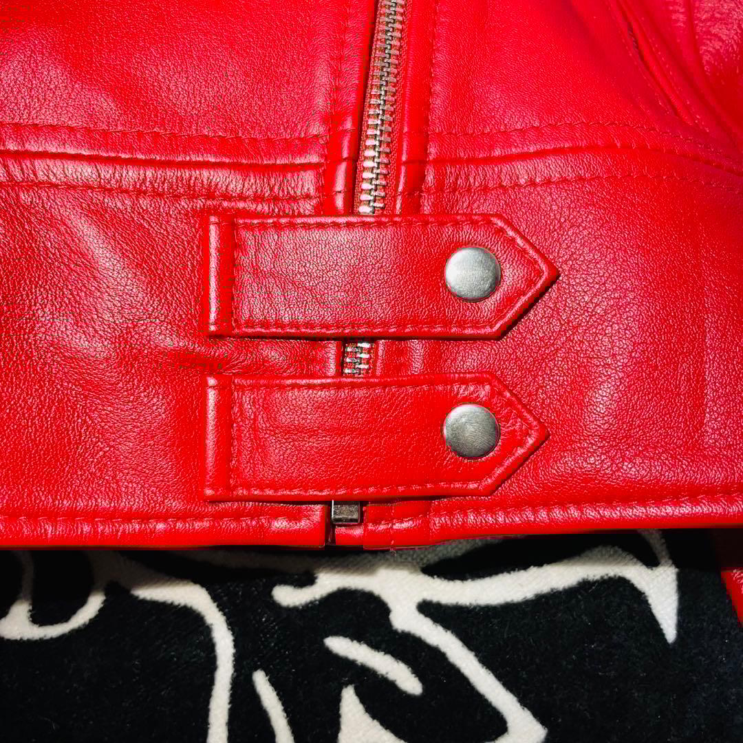 【新品未使用】PINKO レザージャケット レッド レディース　タグ付き 38