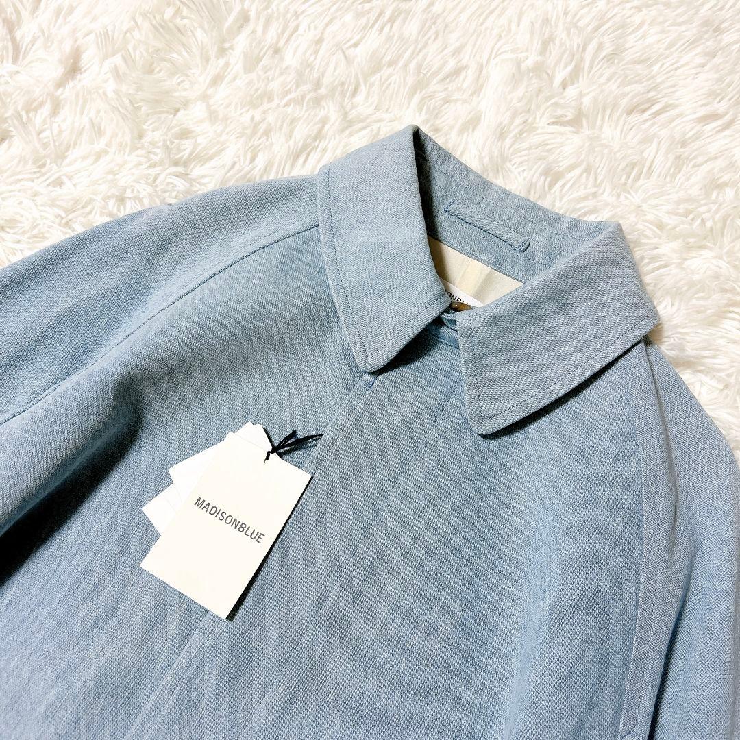 未使用タグ付 マディソンブルー バルカラーコート ブロークン デニム 裏地シルク