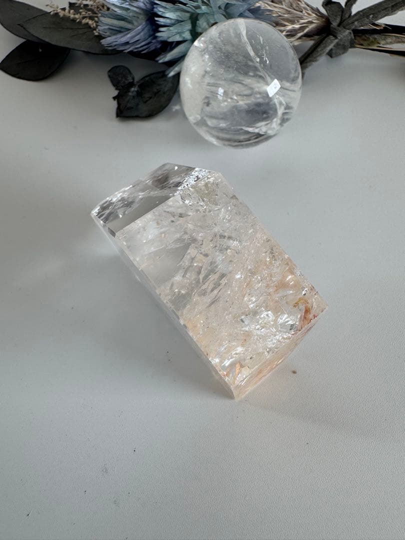 ピンクアゼツライト(流通名) フリーフォーム　ファイヤークォーツヘマタイト入り