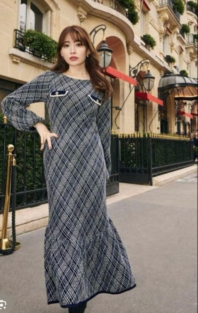 ワンピース herlipto Vosges Jacquard Knit Dress