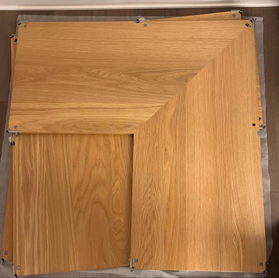 無印　コーナータイプ　ステンレスユニットシェルフ 4枚 オーク材