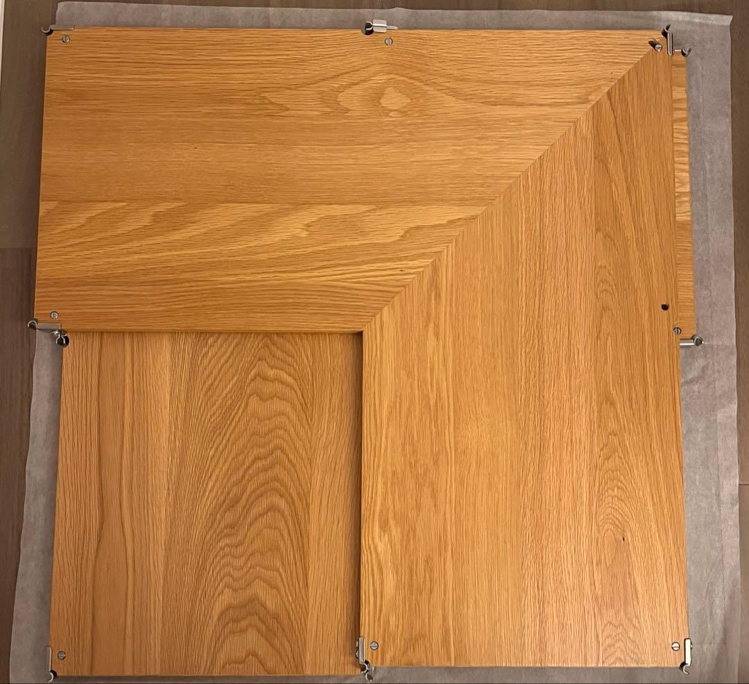 無印　コーナータイプ　ステンレスユニットシェルフ 4枚 オーク材