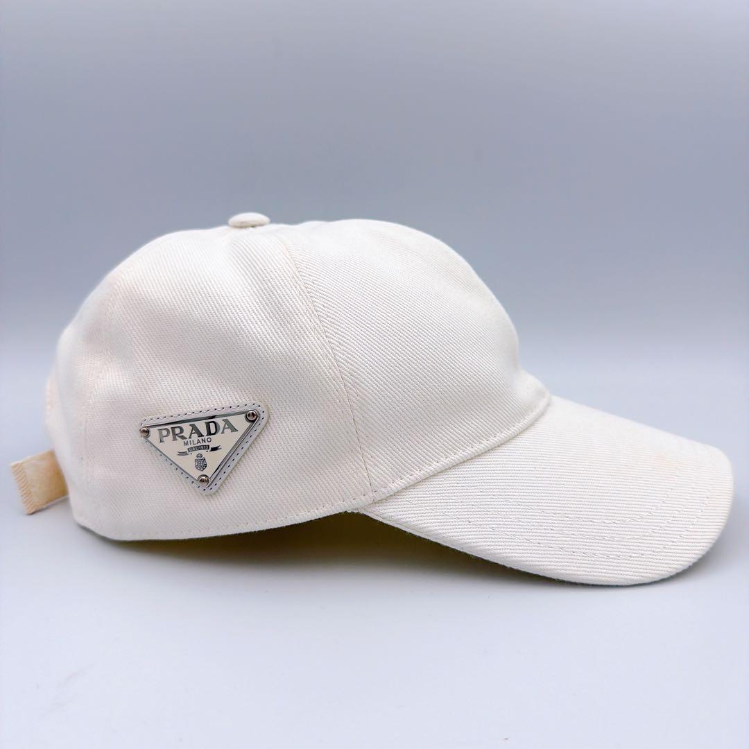 極美品✨PRADA プラダ キャップ 三角ロゴ 白