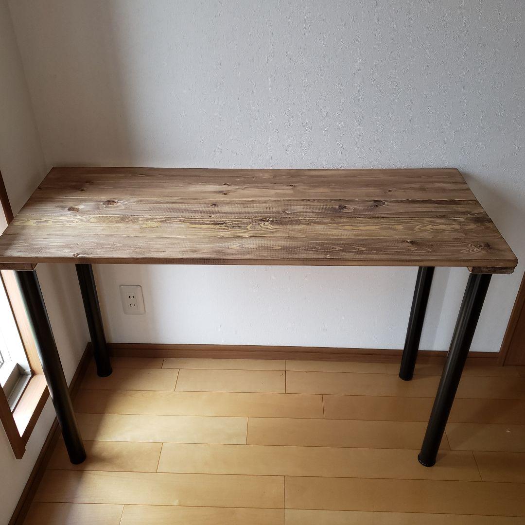 100✕53 カウンターテーブル　ウォールナット　無垢材　アイアン脚