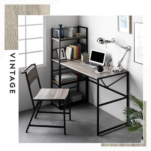 デスクセット 2点セット 〔 デスク 幅90cm ＋チェア 1脚 〕ヴィンテージ