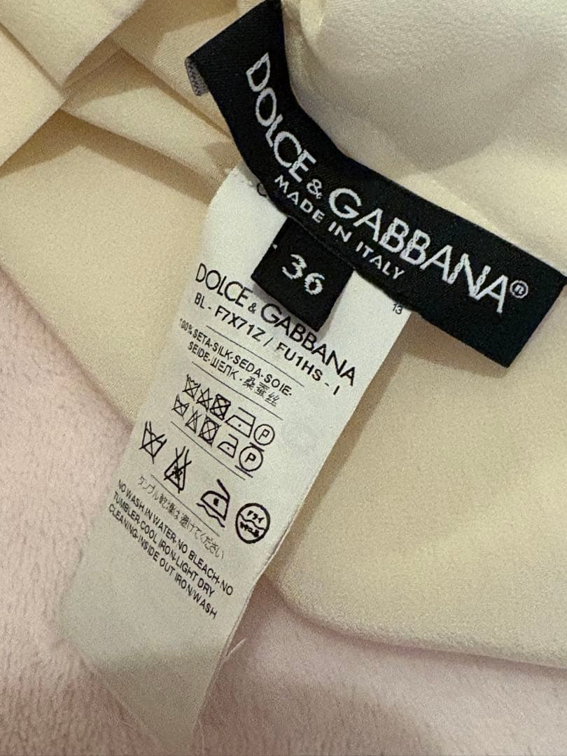Dolce & Gabbana シルクブラウス　クリーム色 36