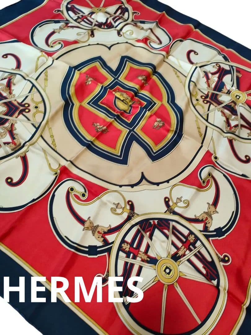 a45 HERMES　エルメス　スカーフ　シルク100