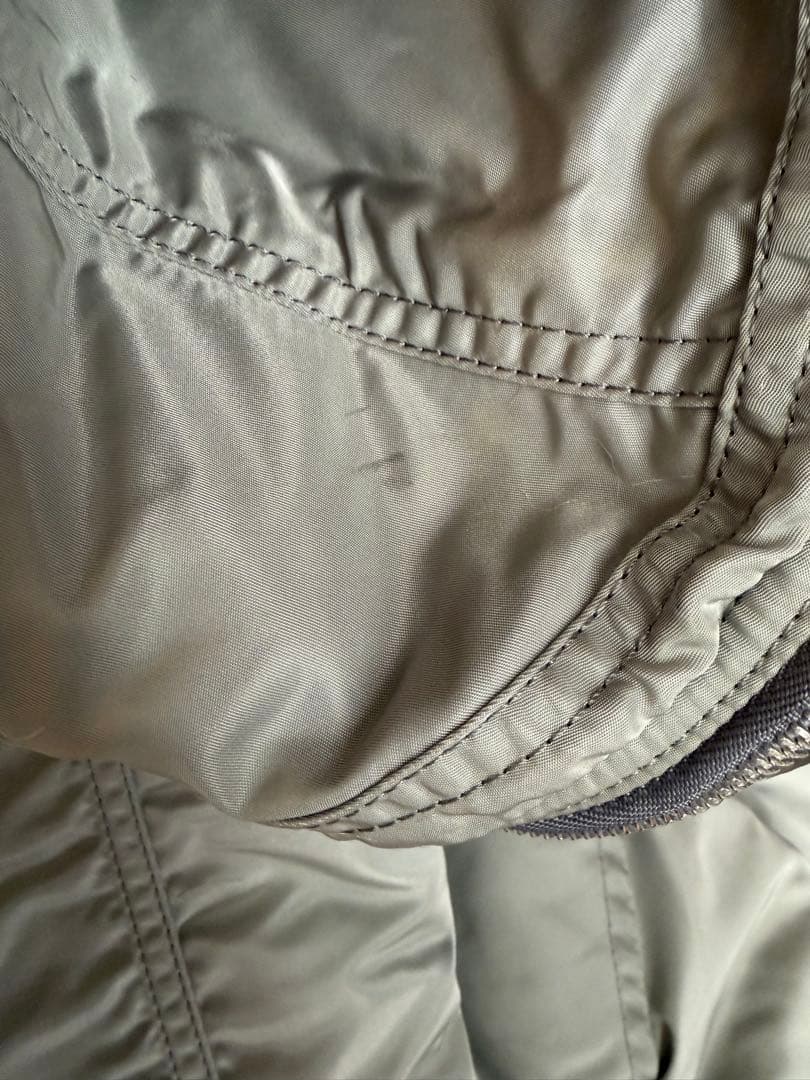 ALPHA アルファ　シルバー フード付き MA-1ジャケット