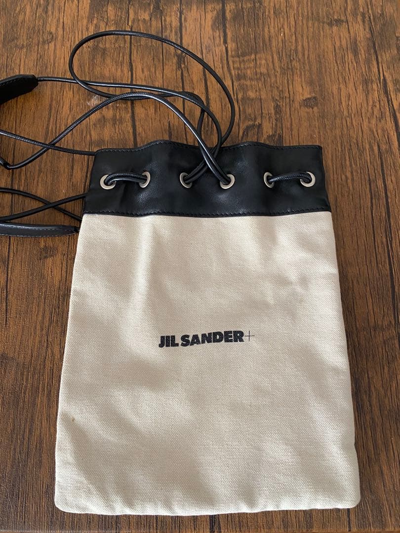 JIL SANDER+ 巾着袋 ベージュ/ブラック