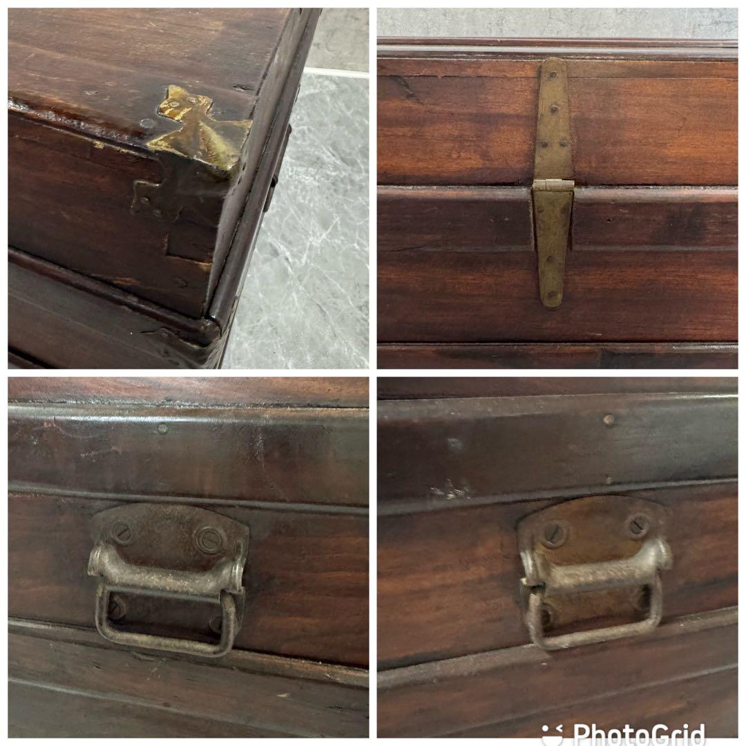 【珍品】トランクケース コンテナボックス 船舶 船鞄 収納 アンティーク①