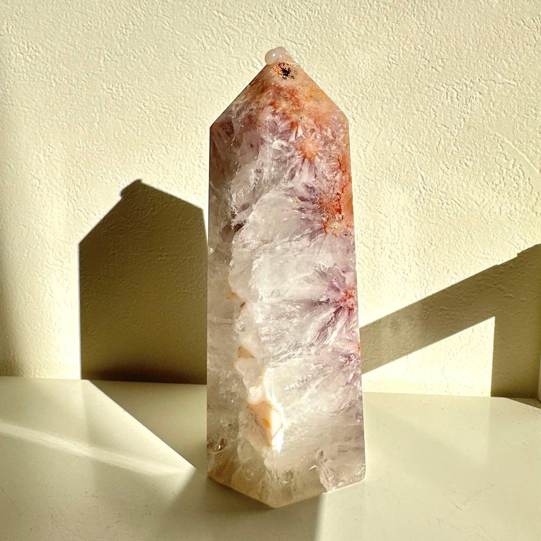 ピンクアメジスト　結晶共生ポイント　タワー　天然石