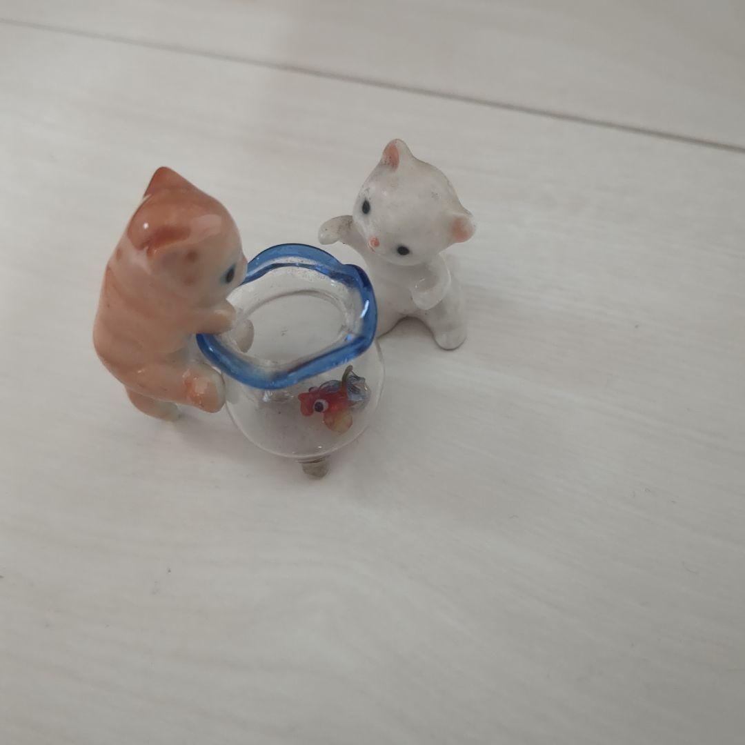 猫　置物 陶器　レトロ