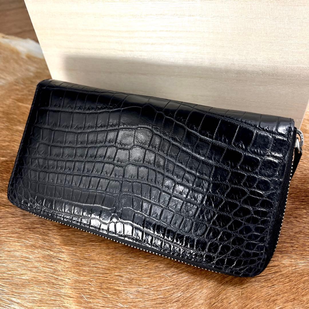 美品 JRA 定11万 最高峰 クロコダイル ポロサス センターセレクト 長財布