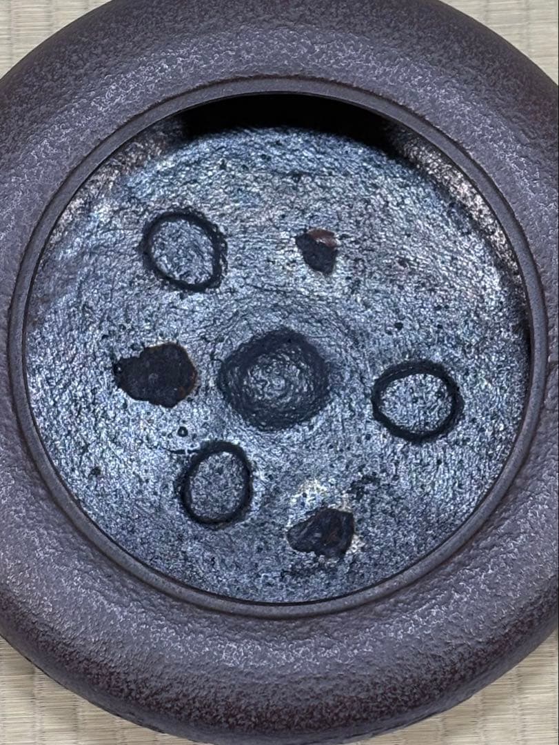 釜師　佐藤清光造　政所地紋　広口釜　美品　共箱　茶道具　送料込