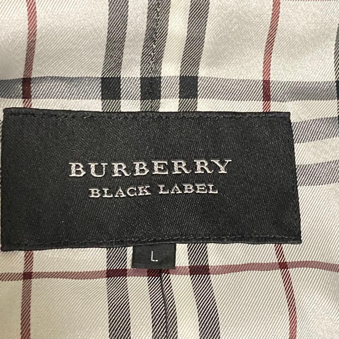 BURBERRY 美品【銀ボタン】ダブル トレンチ コート 黒 ブラック