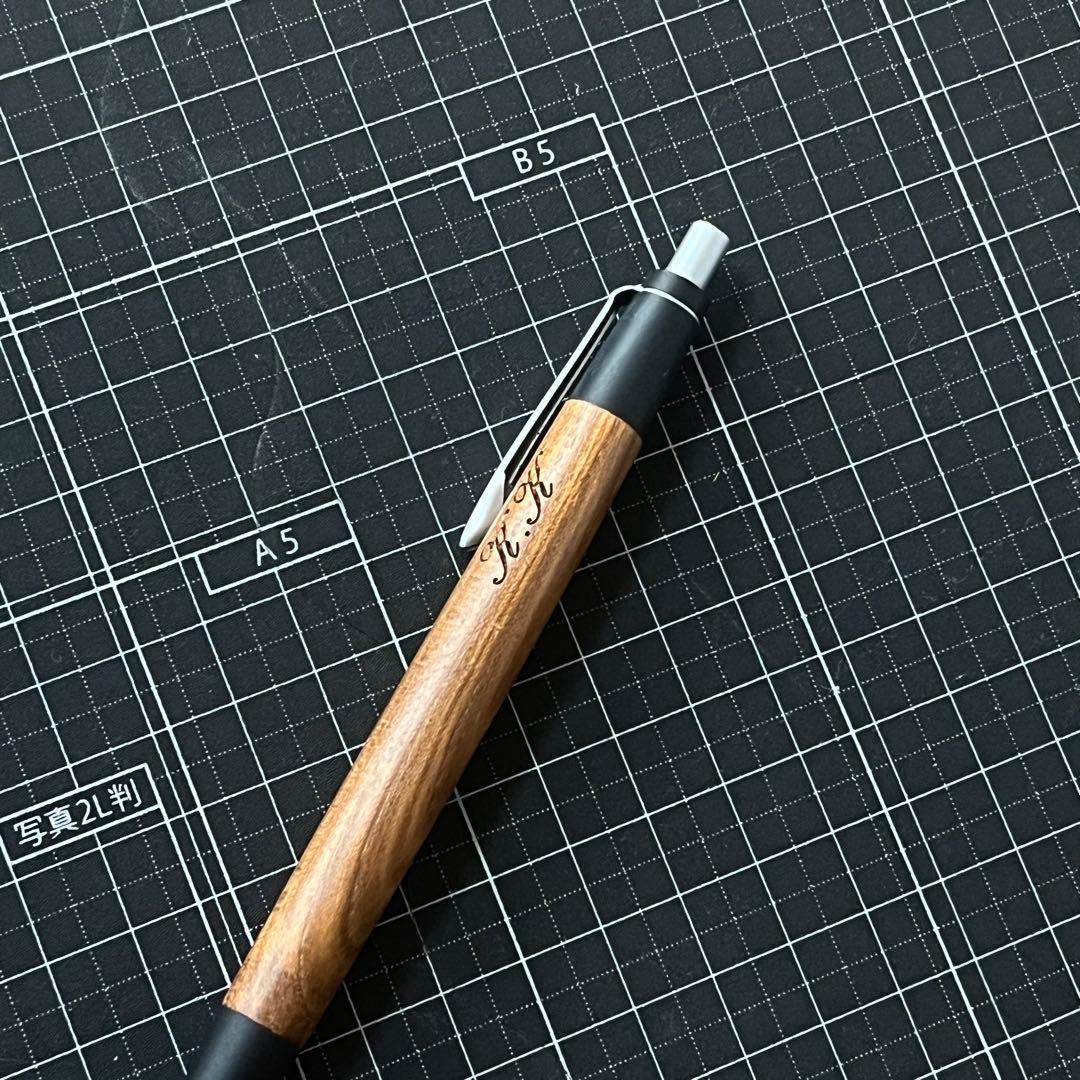 にくだんご◆野原工芸 エンジュの太軸ペン 刻印あり