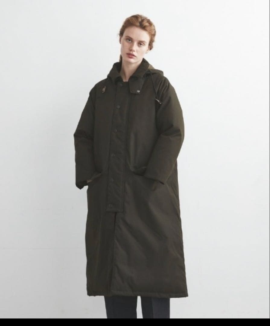 Barbour ダウンロングコート　バブアー　オリーブ　10