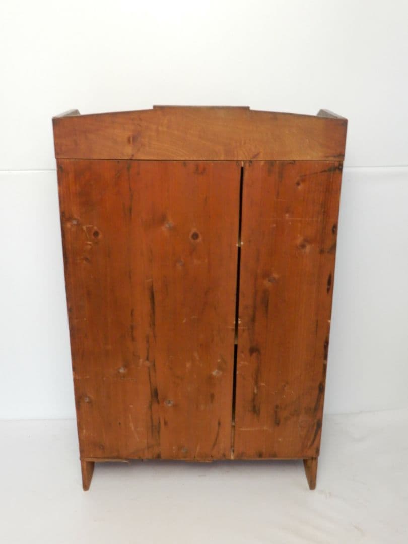 【昭和レトロ アンティーク】ヴィンテージ 木製棚 ガラスキャビネット