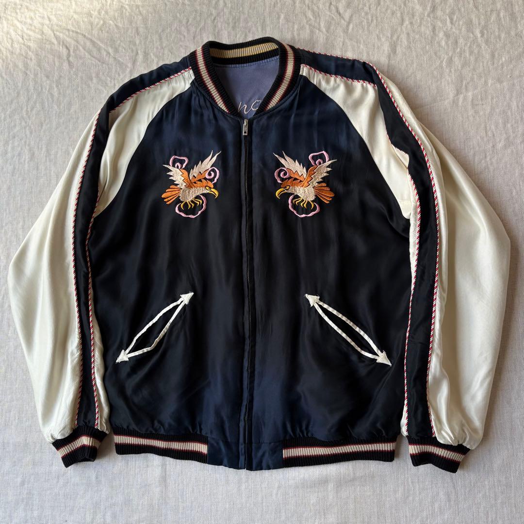 美品 テーラー東洋 EAGLE×JAPAN MAP スカジャン TT14896