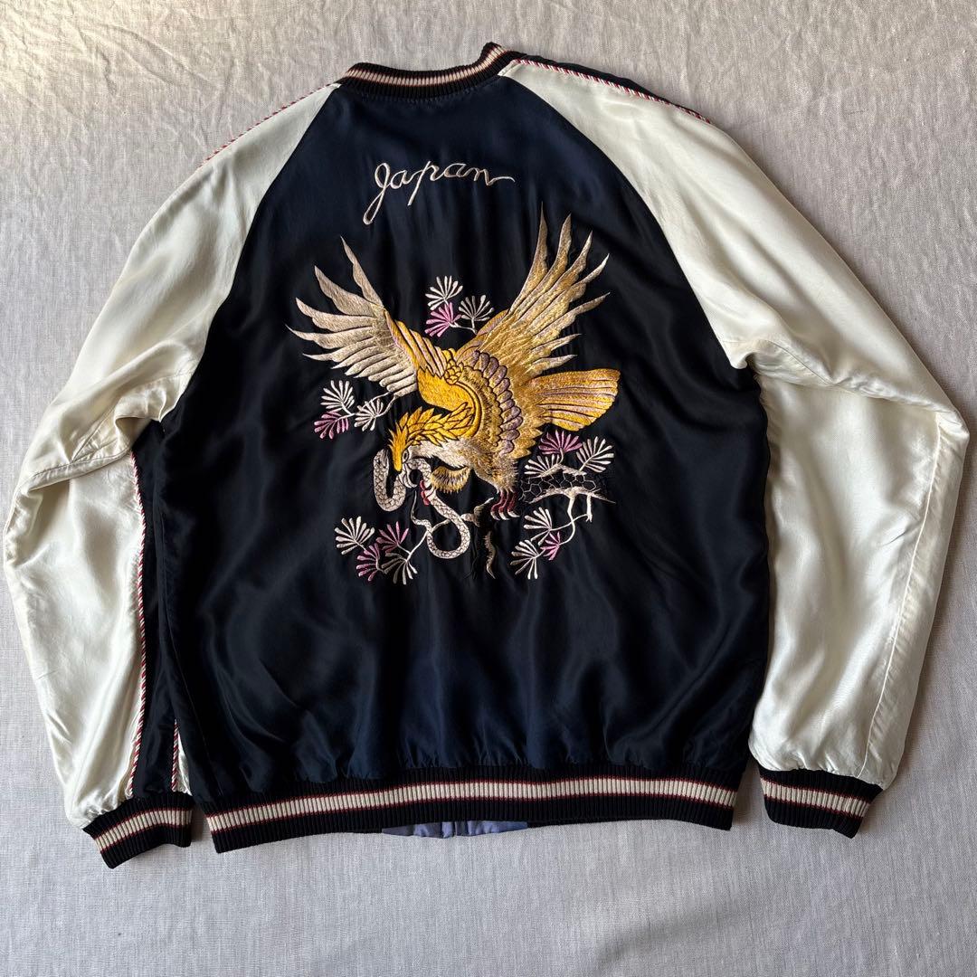 美品 テーラー東洋 EAGLE×JAPAN MAP スカジャン TT14896