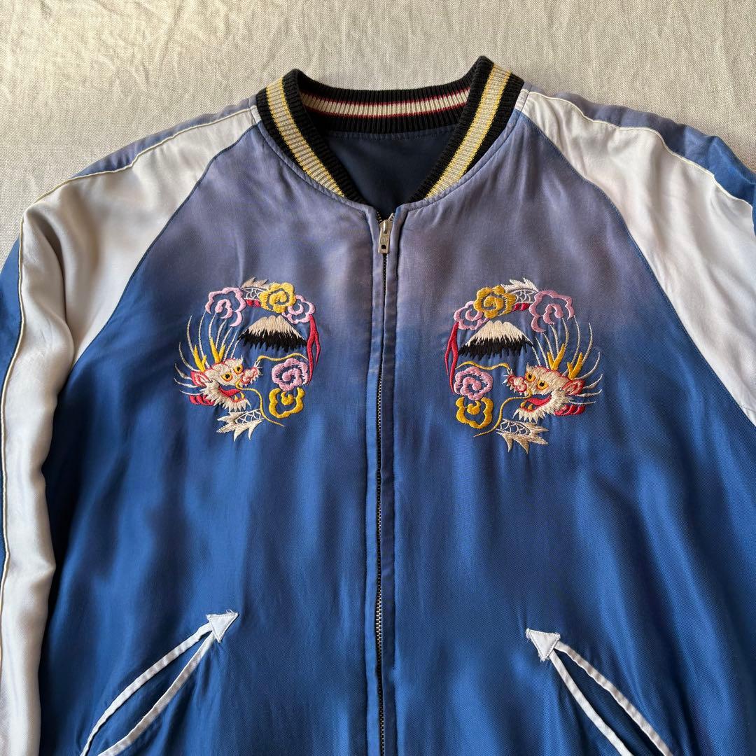 美品 テーラー東洋 EAGLE×JAPAN MAP スカジャン TT14896