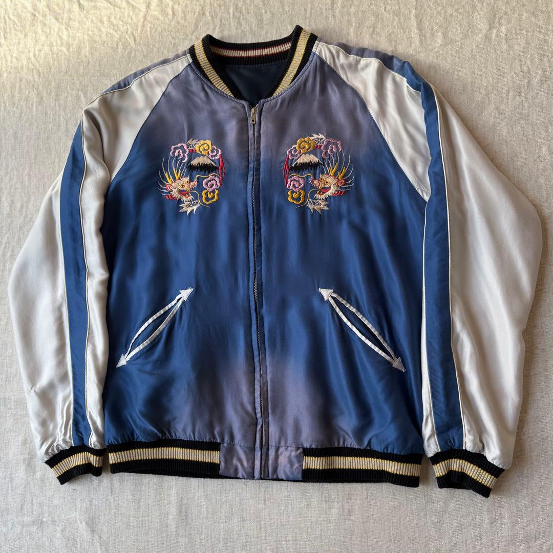 美品 テーラー東洋 EAGLE×JAPAN MAP スカジャン TT14896