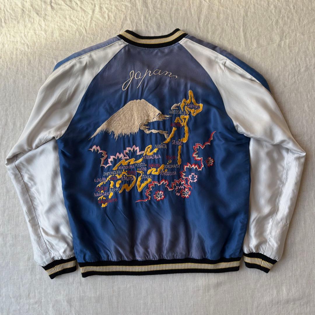 美品 テーラー東洋 EAGLE×JAPAN MAP スカジャン TT14896