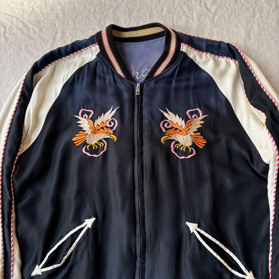 美品 テーラー東洋 EAGLE×JAPAN MAP スカジャン TT14896