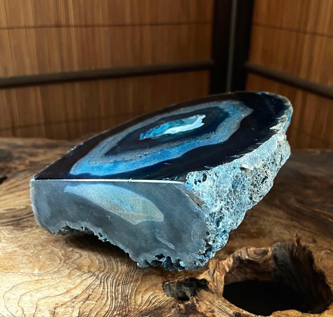 天然石 瑪瑙 ブルー メノウ 観賞石