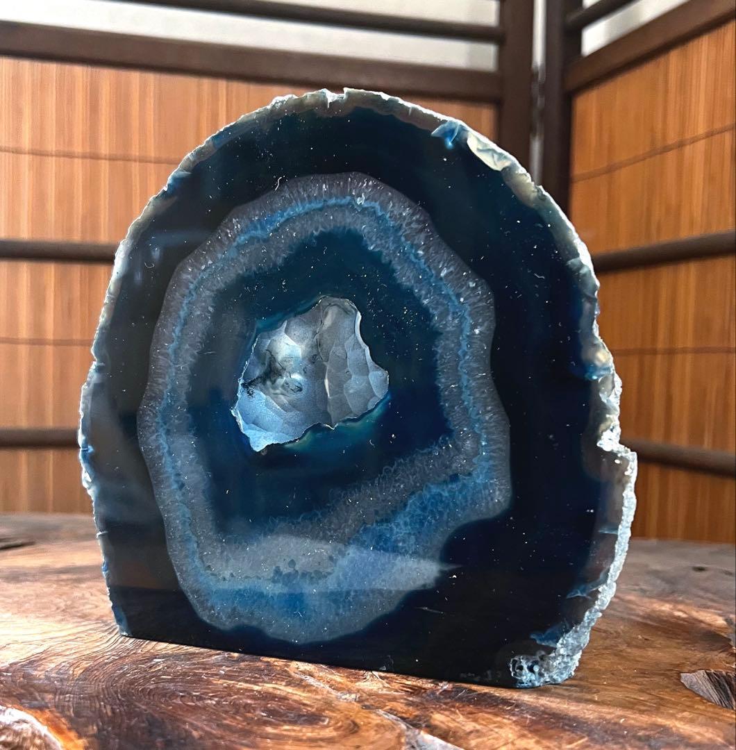 天然石 瑪瑙 ブルー メノウ 観賞石