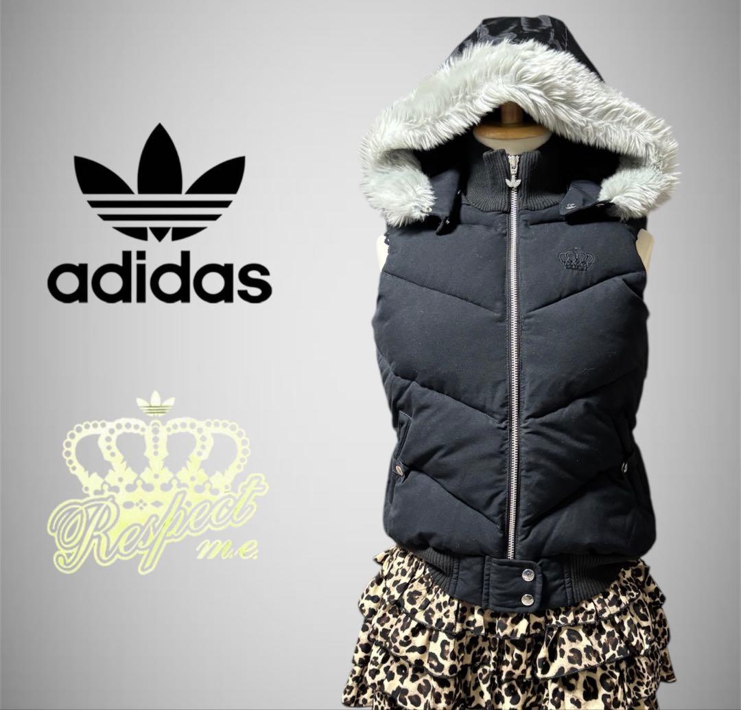 極希少 美品 adidasリスペクトミーコラボ 中綿ベスト Y2K 平成ギャル