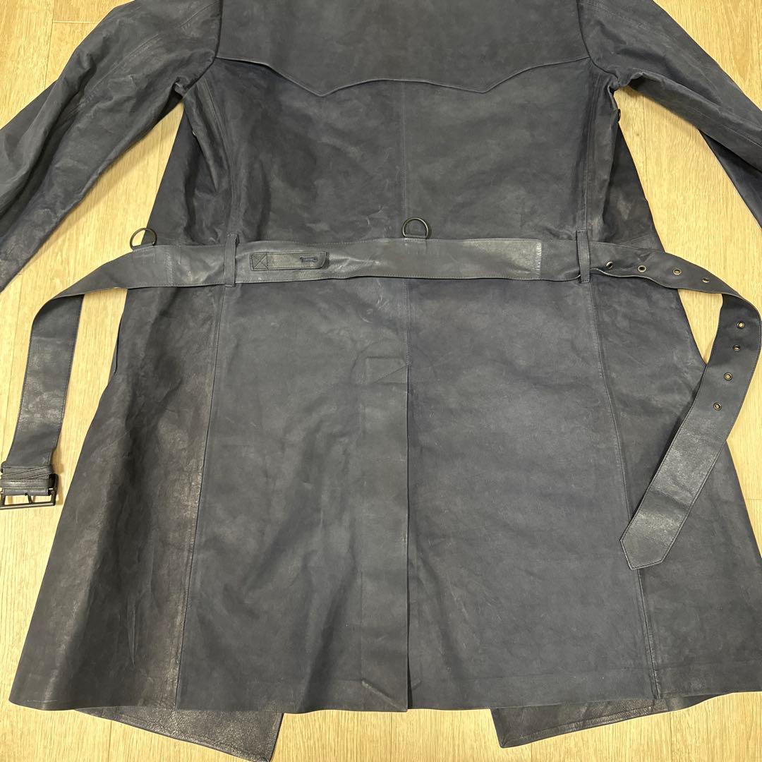 ラルフローレン　ブラックレーベル　ラムレザー　トレンチコート　ネイビーブルー　M