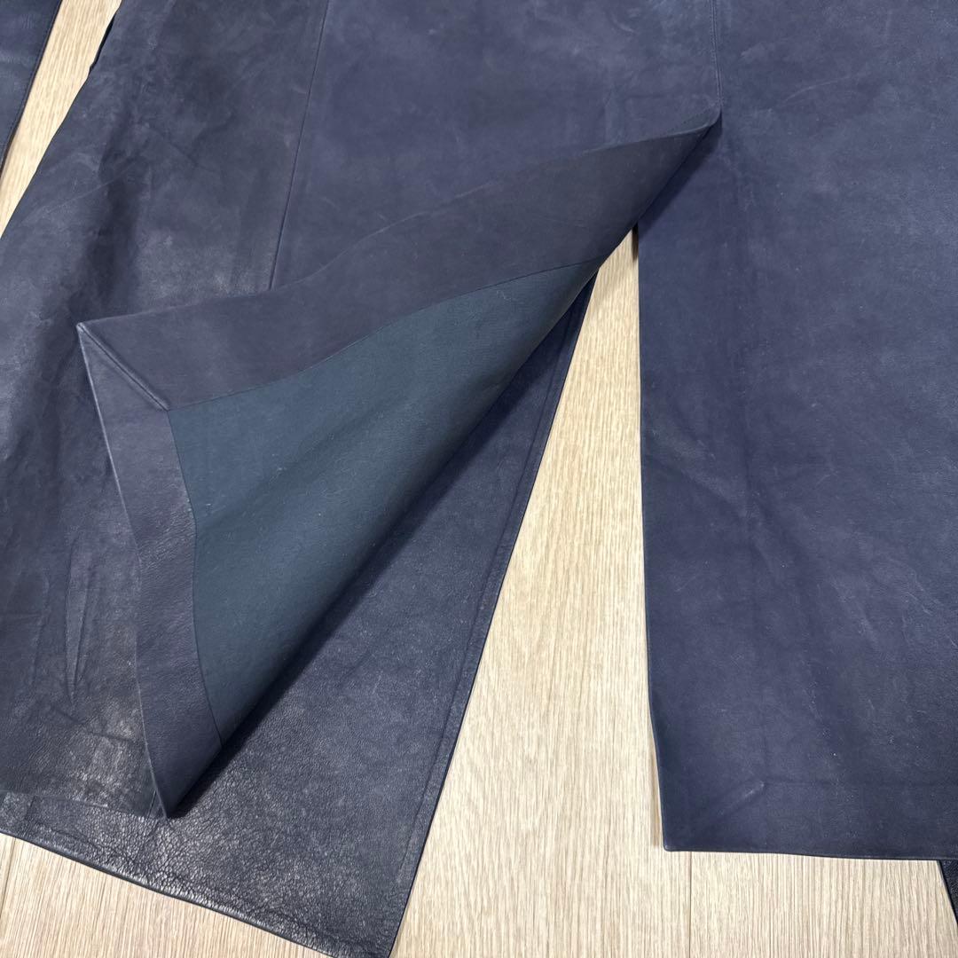 ラルフローレン　ブラックレーベル　ラムレザー　トレンチコート　ネイビーブルー　M