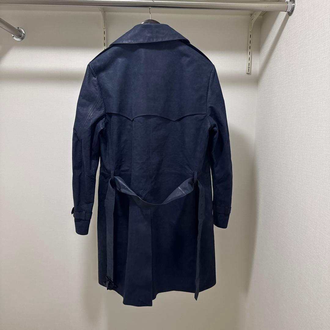 ラルフローレン　ブラックレーベル　ラムレザー　トレンチコート　ネイビーブルー　M