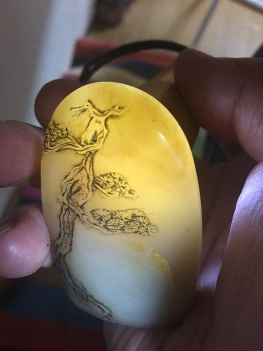 寿山石 凍石 白田黄 印鑑 清時代