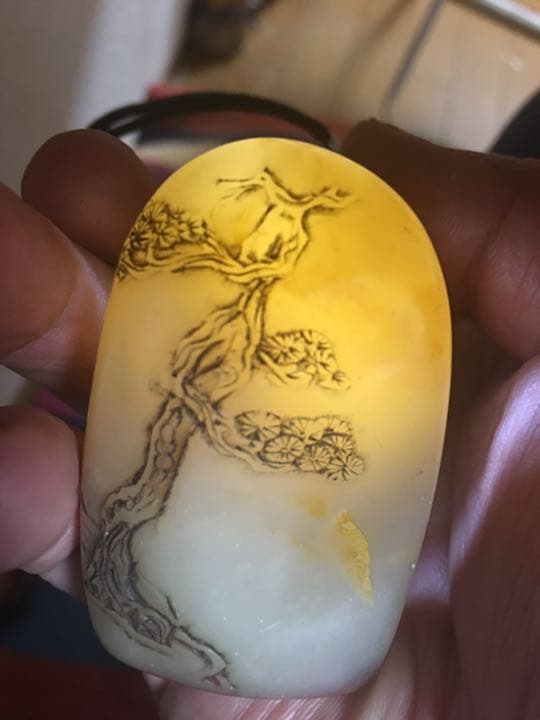 寿山石 凍石 白田黄 印鑑 清時代