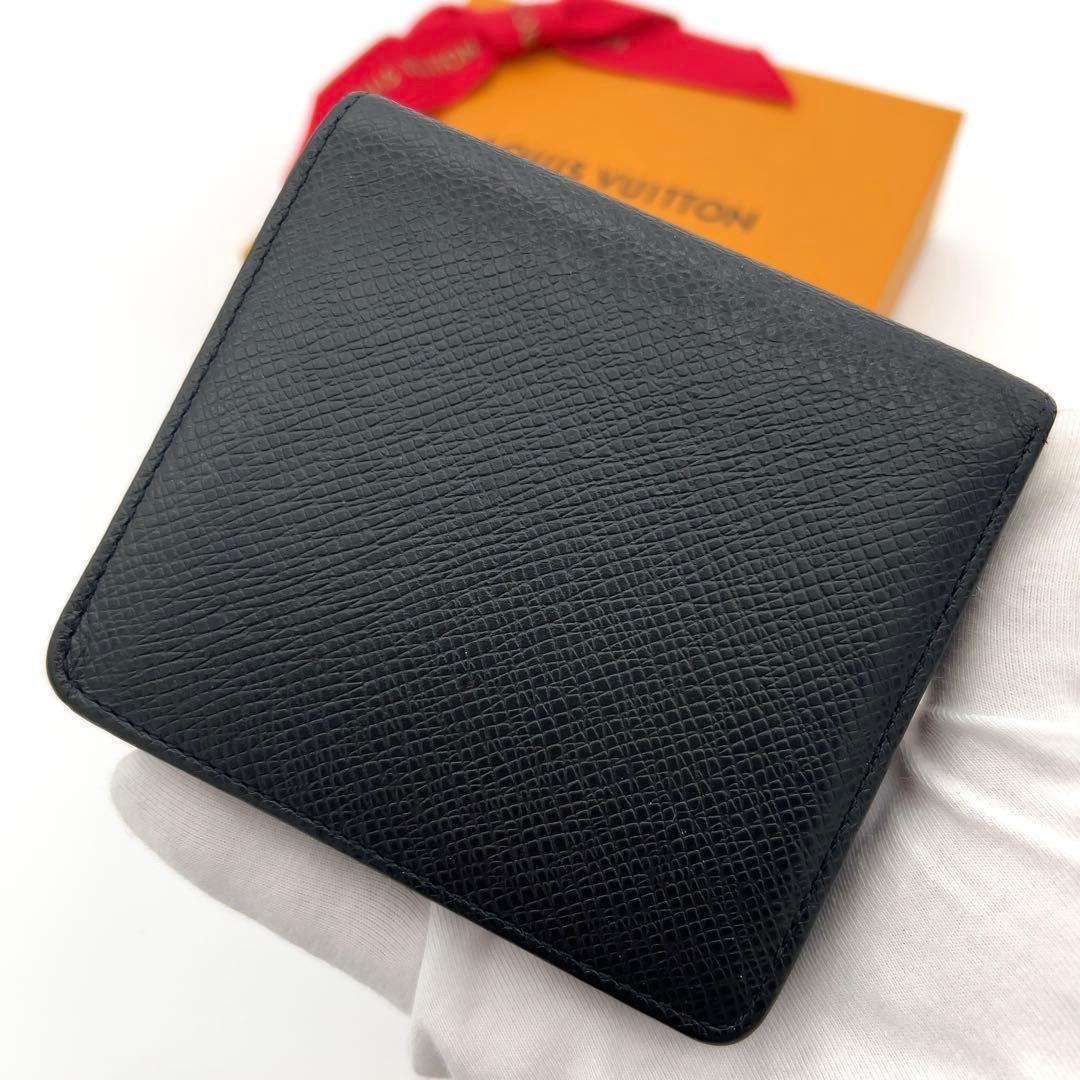 【極美品】ルイヴィトン タイガ 二つ折り財布 黒 ブラック メンズ