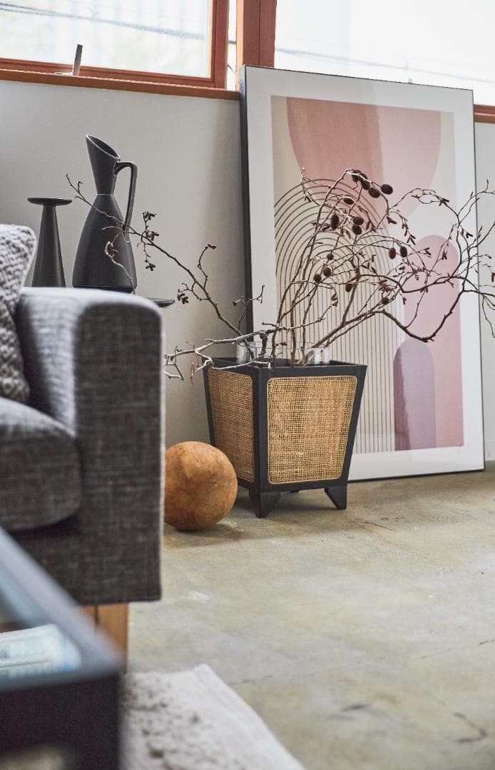 プランターカバー ラタン 木製 室内 おしゃれ 足付き GUY-924 N01