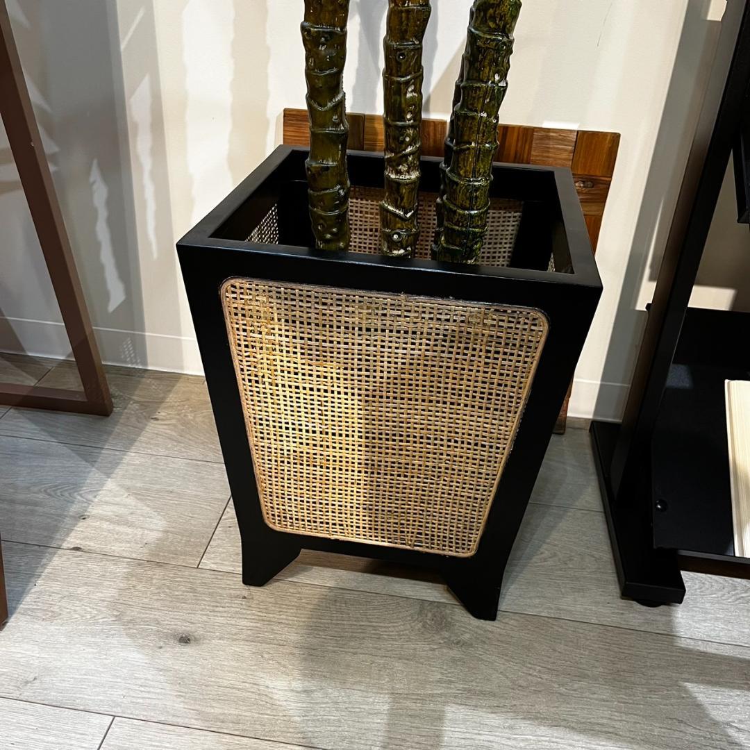 プランターカバー ラタン 木製 室内 おしゃれ 足付き GUY-924 N01