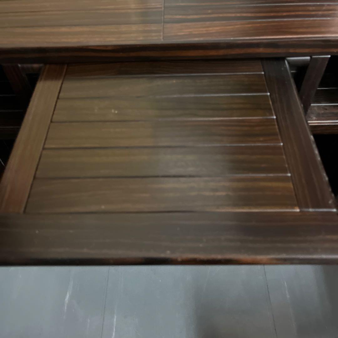 貴重　大阪唐木総務無垢　黒檀　飾り台