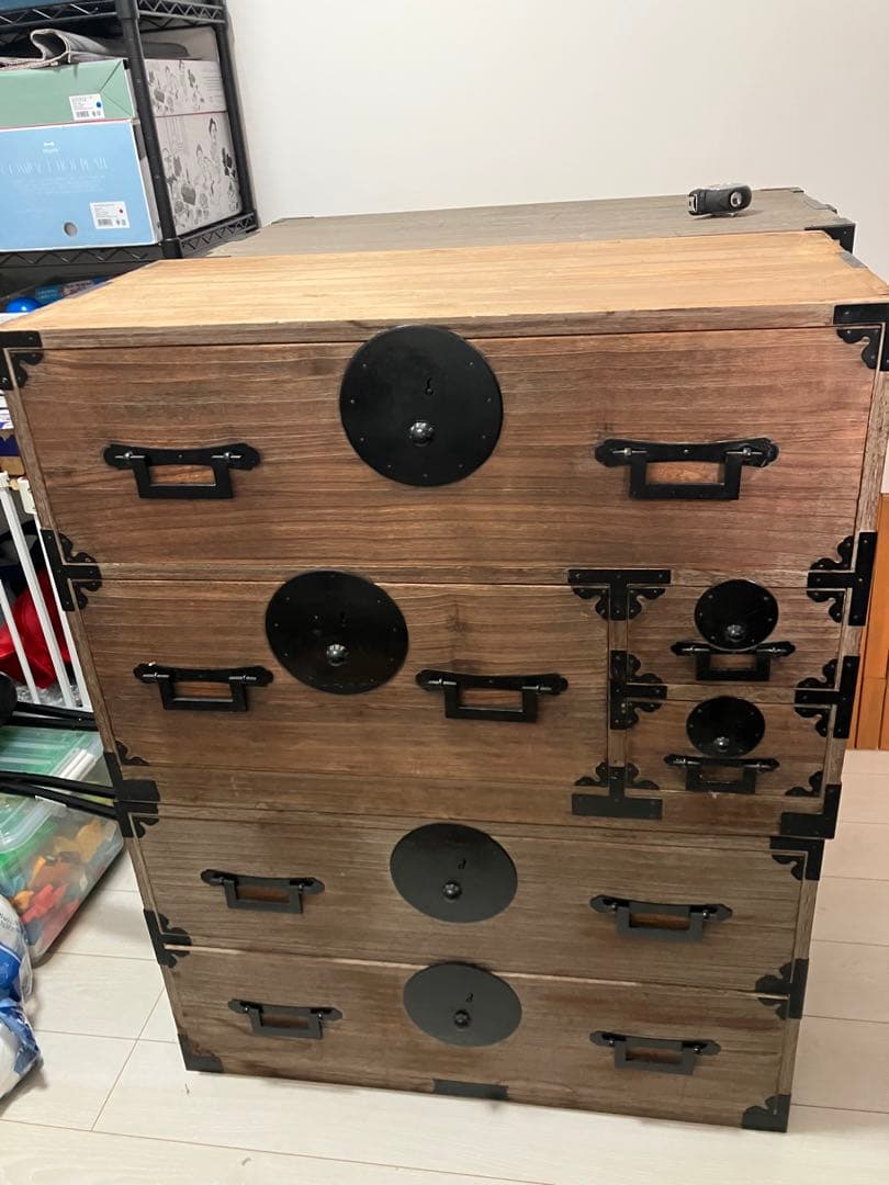 ②★希少★おしゃれ　大正時代 絹ダンス　和ダンス　和箪笥 収納家具【引取限定】