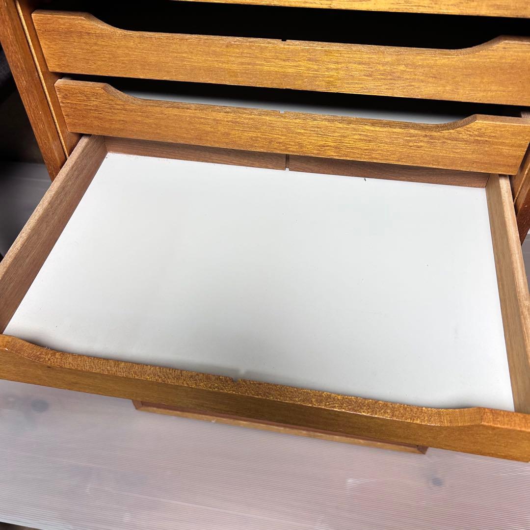 ユニオン 製図ケース A3対応 木製 7段 北欧風 収納　蛇腹シャッター