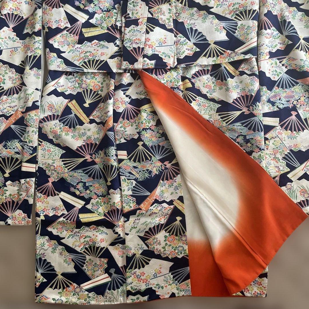 ★高級★京友禅　扇面文様　着物　7歳　七五三