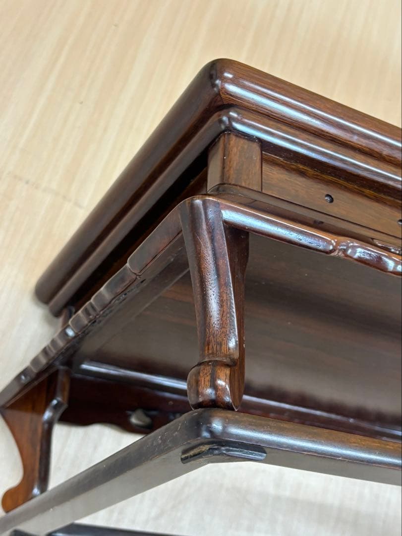 【勝峰作 / 花台】飾り台 螺鈿 金彩蒔絵 机 骨董品