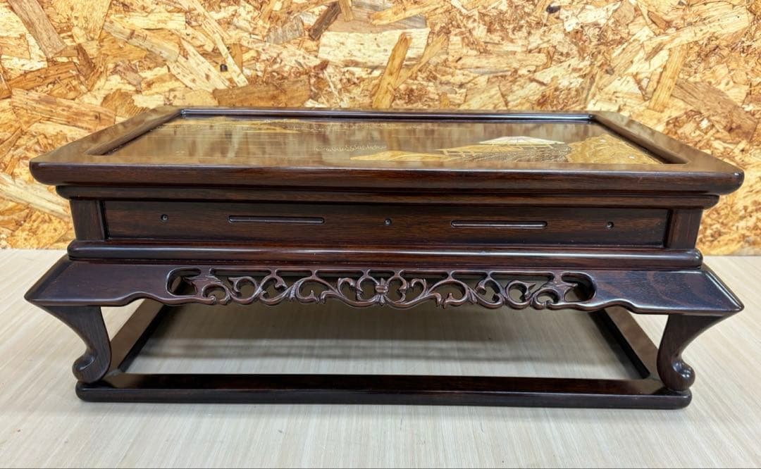 【勝峰作 / 花台】飾り台 螺鈿 金彩蒔絵 机 骨董品