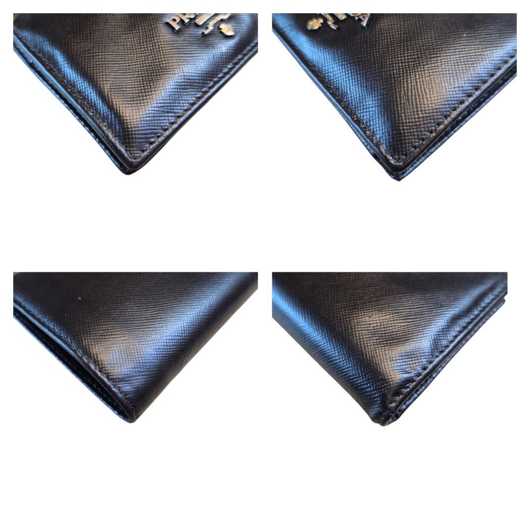 ＰＲＡＤＡ　プラダ　サフィアーノ　二つ折り財布　ブラック革