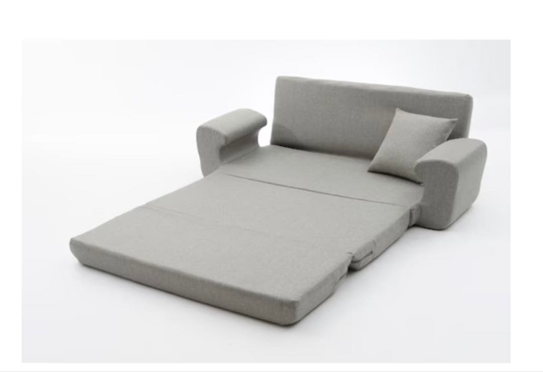 グレー ソファベッド 2人掛け リクライニング