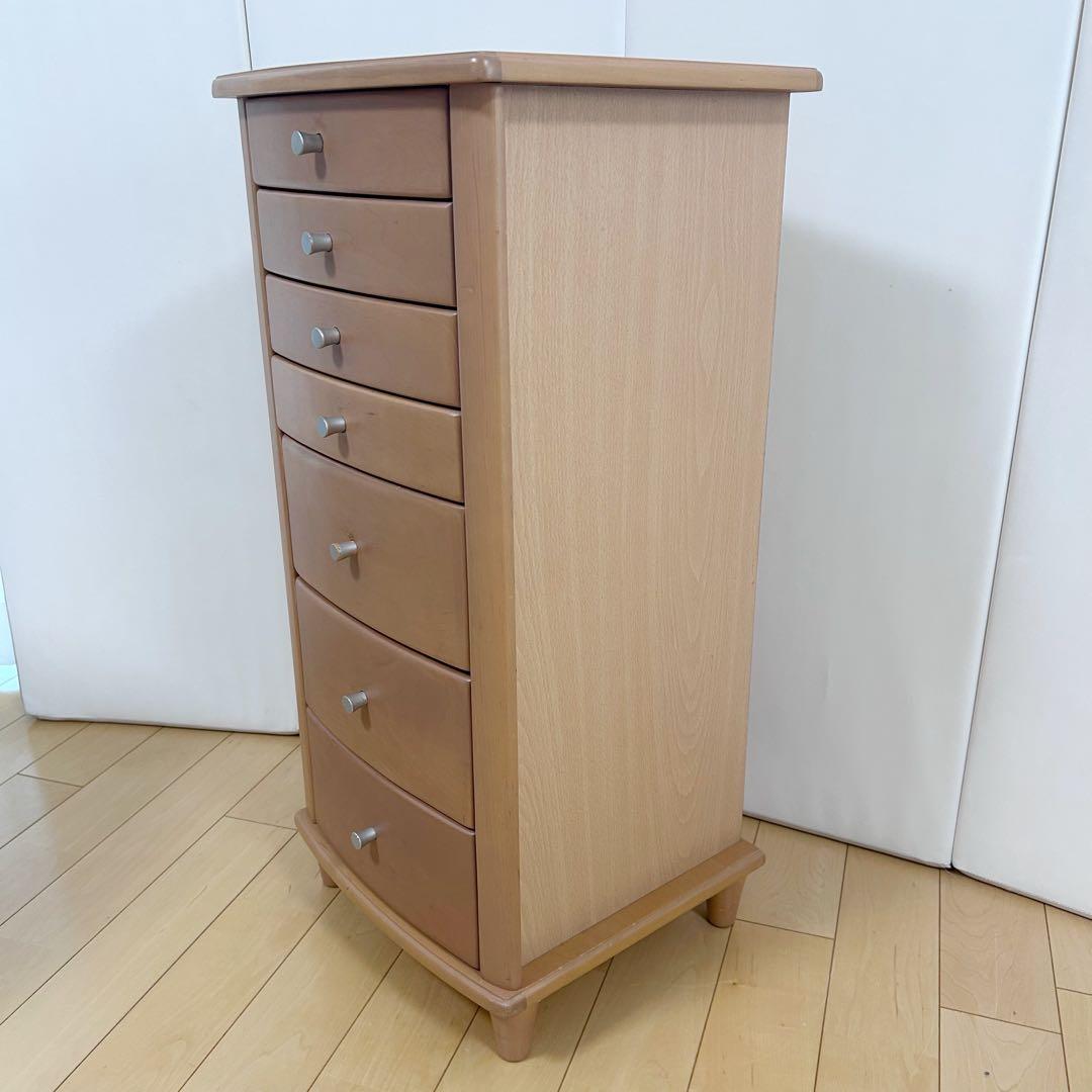 モダンチェスト　7段　ミッドセンチュリー　サイドボード　スリムチェスト　丸脚