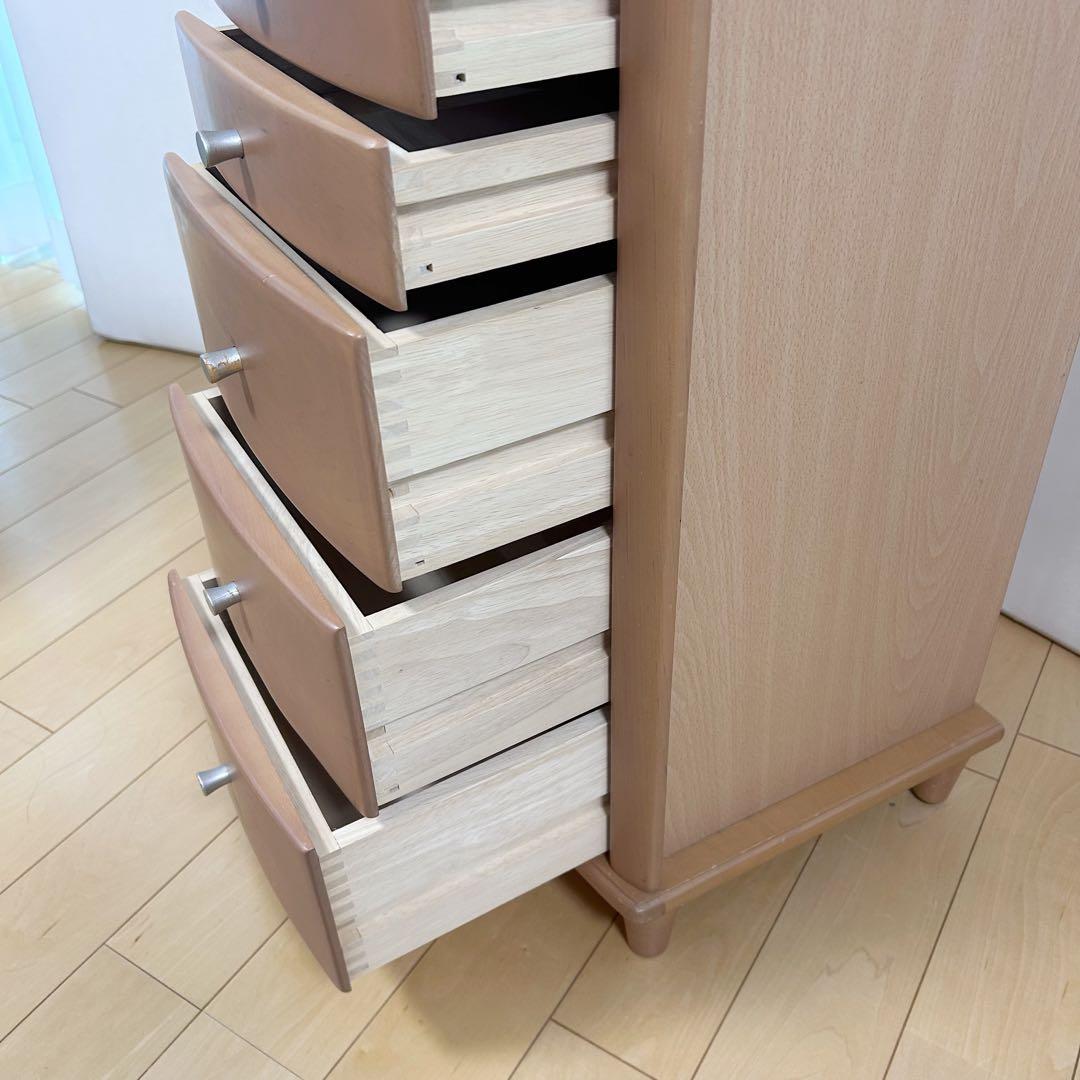 モダンチェスト　7段　ミッドセンチュリー　サイドボード　スリムチェスト　丸脚